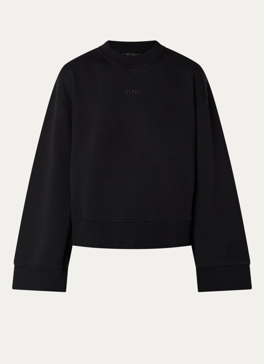 OLAF Retro sweater met logoborduring - voorkant zwart