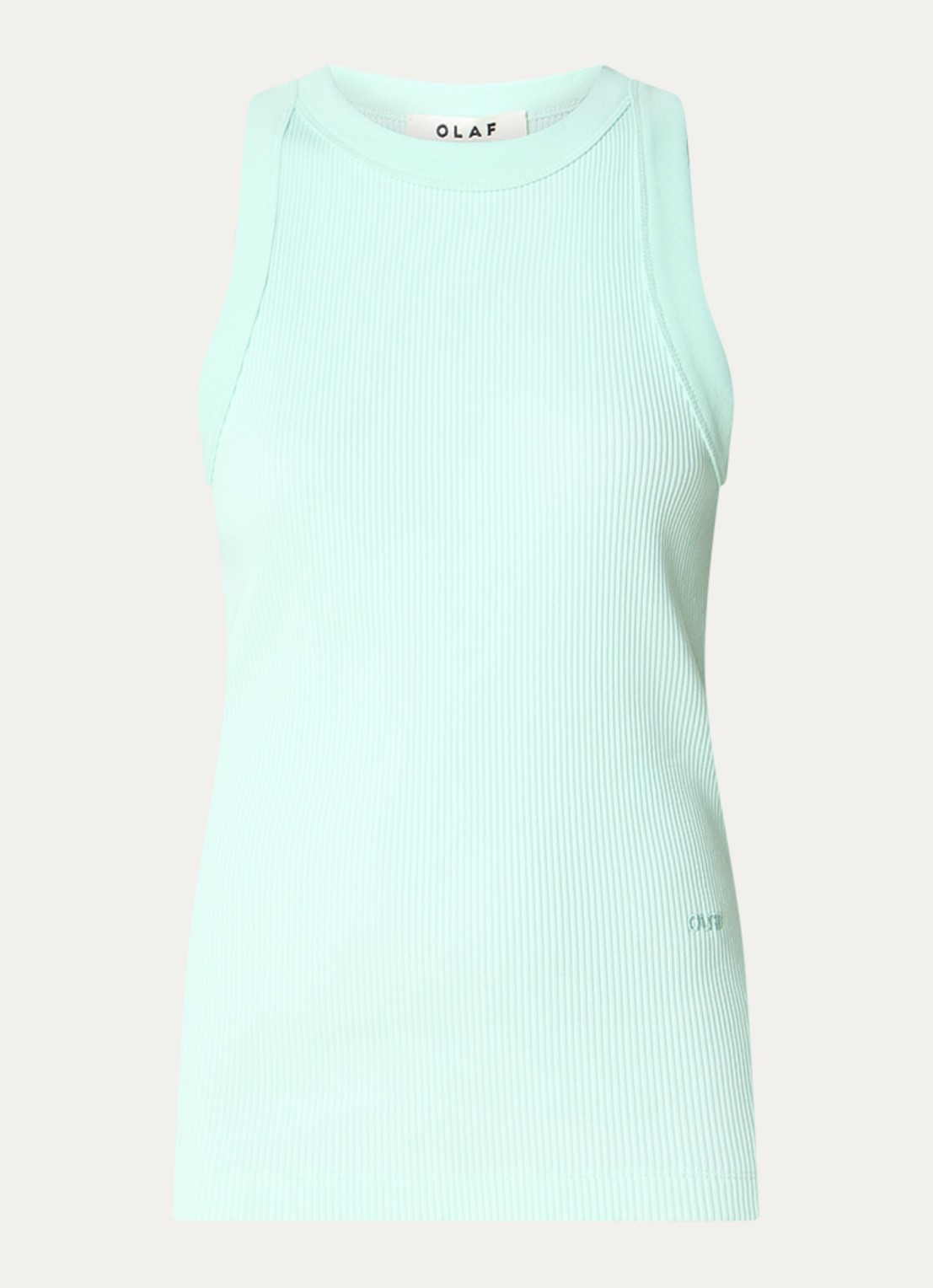 OLAF Ribgebreide tanktop - voorkant 2 lichtblauw