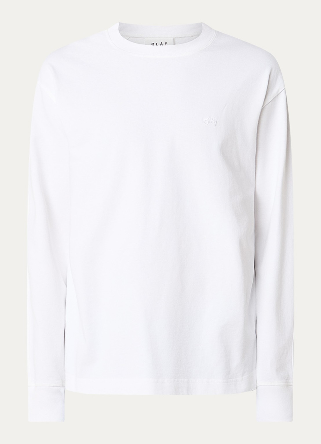 OLAF Signature longsleeve met logoborduring - voorkant 2 gebroken wit