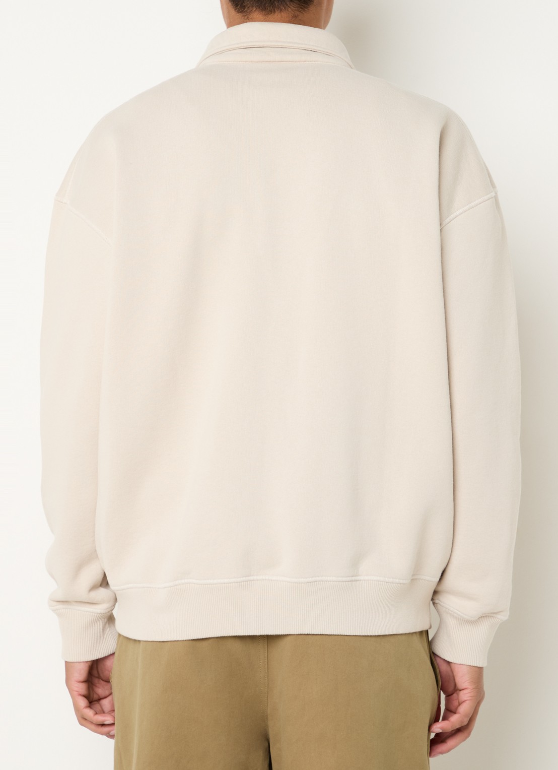 OLAF Signature sweater met polokraag en logoborduring - achterkant 2 beige