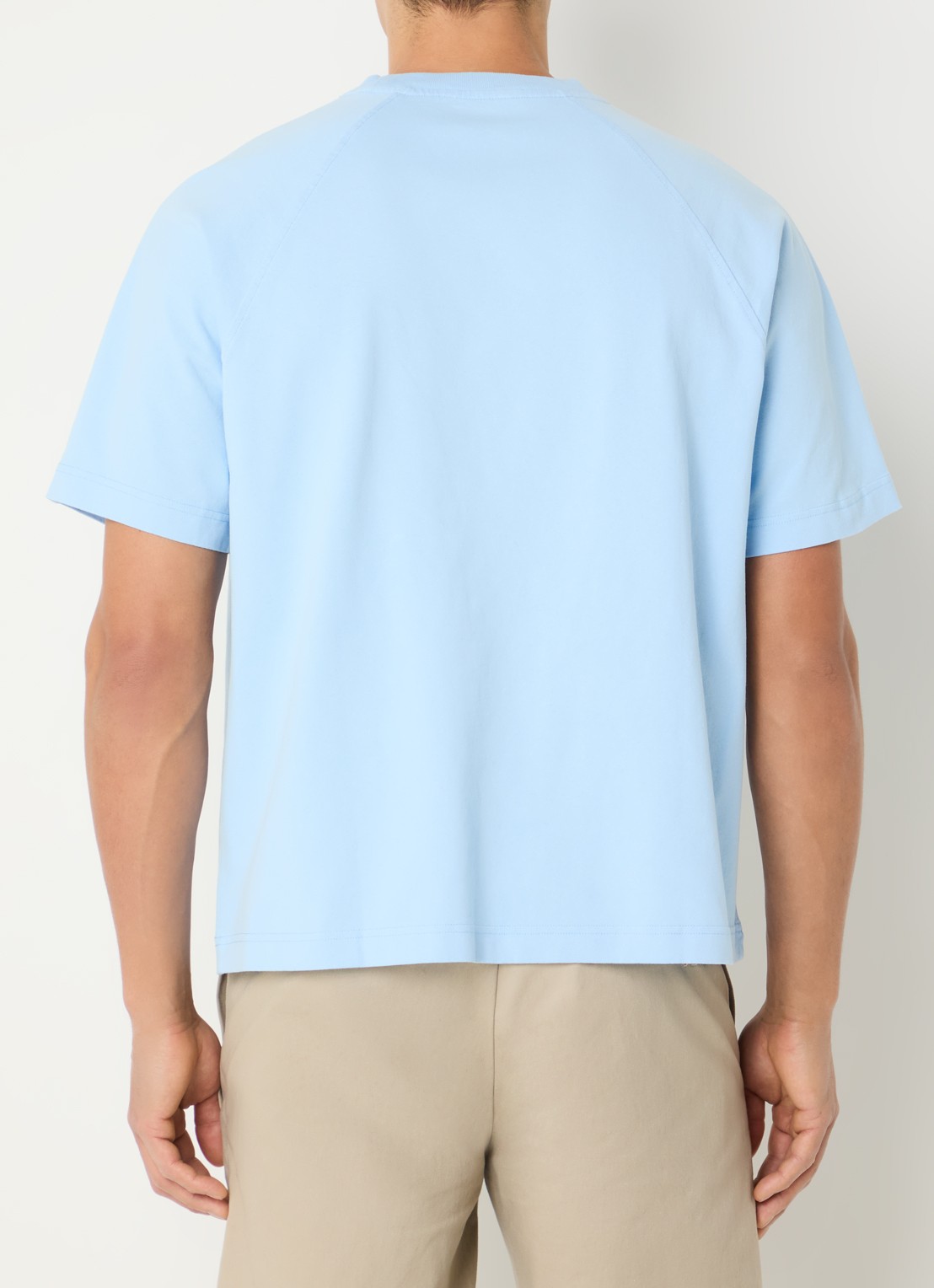 OLAF Signature T-shirt met logoborduring - achterkant lichtblauw