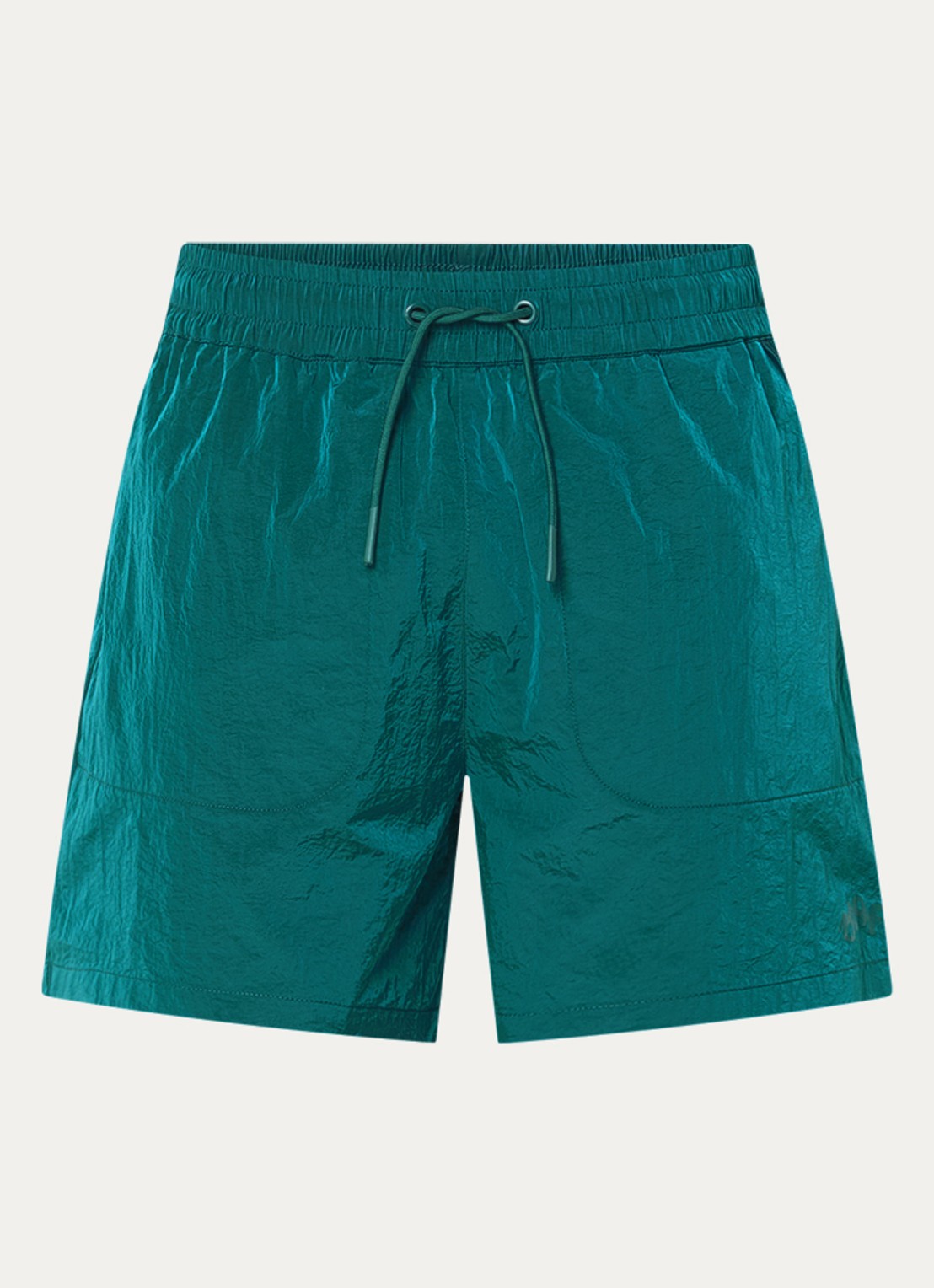 OLAF Signature zwemshorts met glanzende finish en ritszakken  - voorkant 2 zeegroen