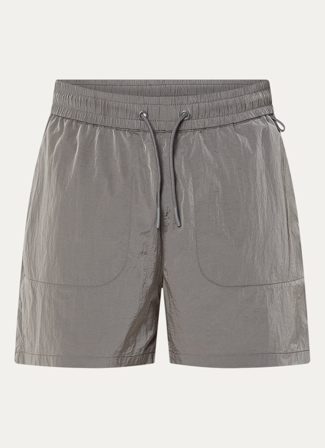 OLAF Signature zwemshorts met glanzende finish en ritszakken  - voorkant 2 grijs