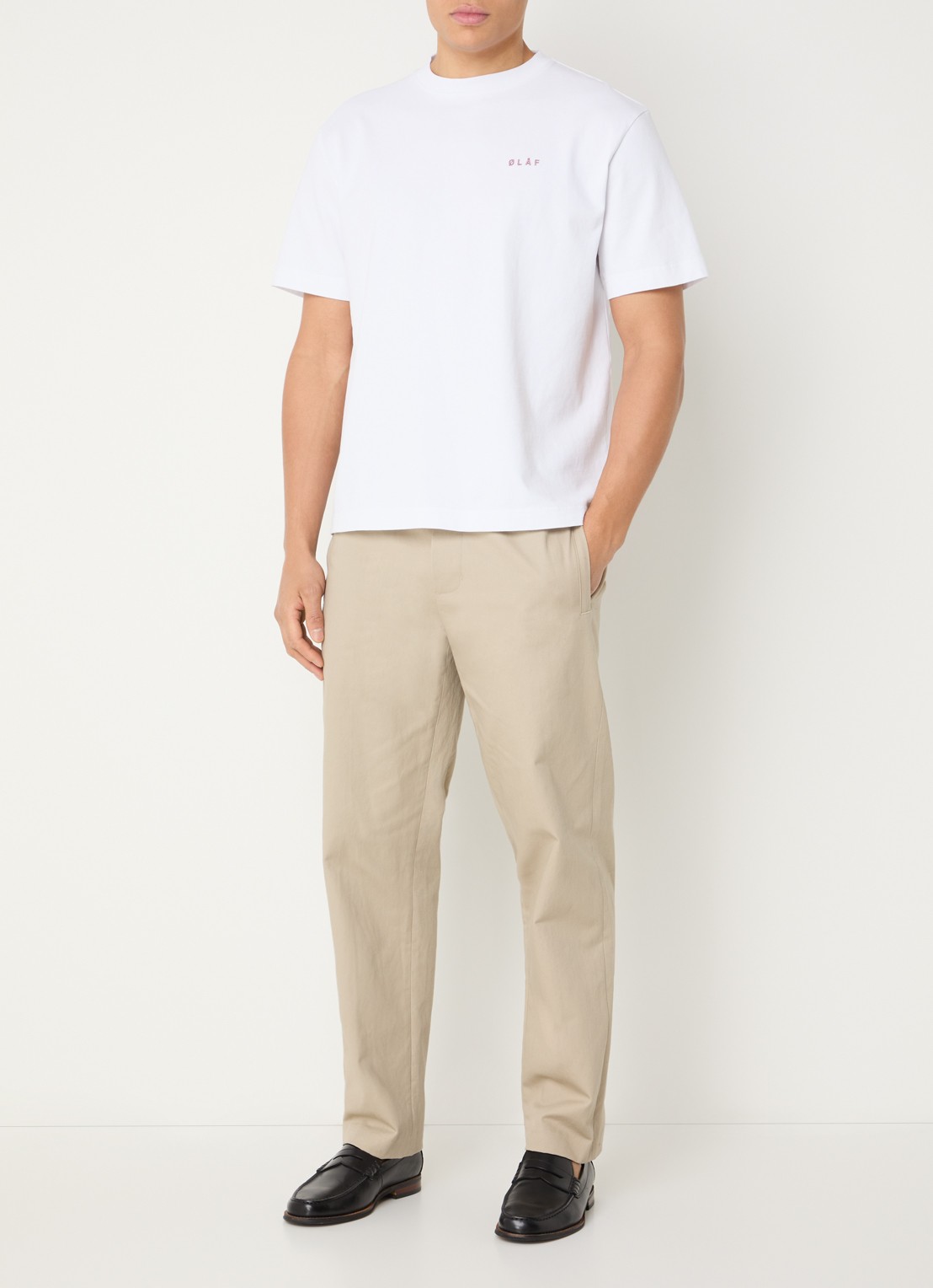 OLAF Slim fit chino met steekzakken - voorkant 3 lichtbruin