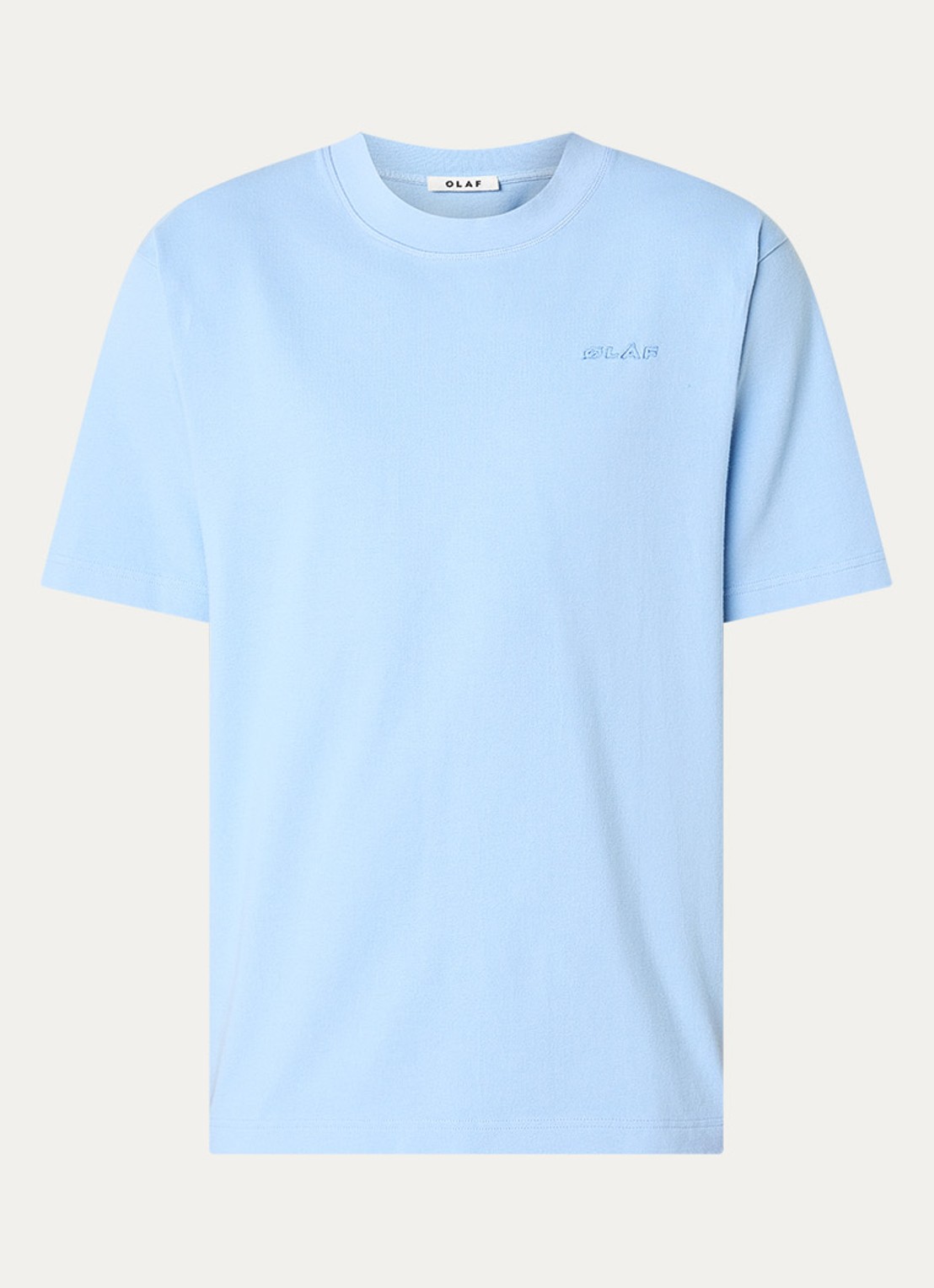 OLAF Studio T-shirt met logoborduring - voorkant lichtblauw