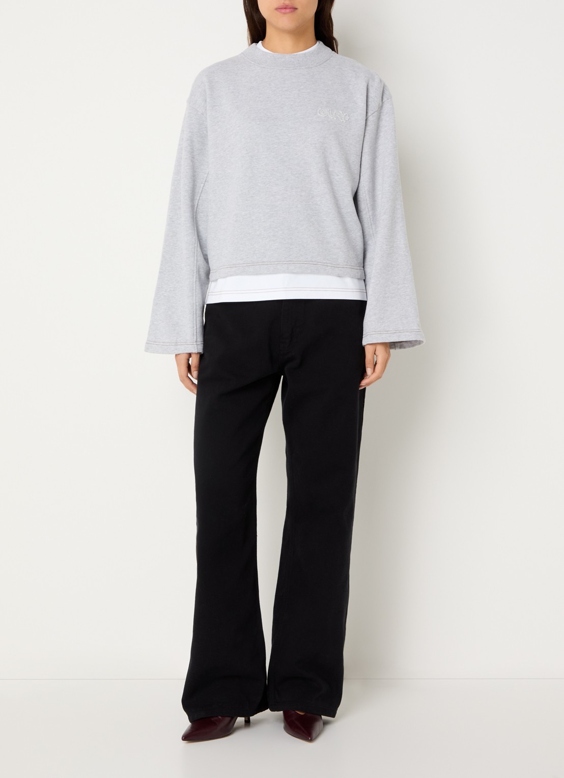 OLAF Sweater met logo - voorkant 2 grijs