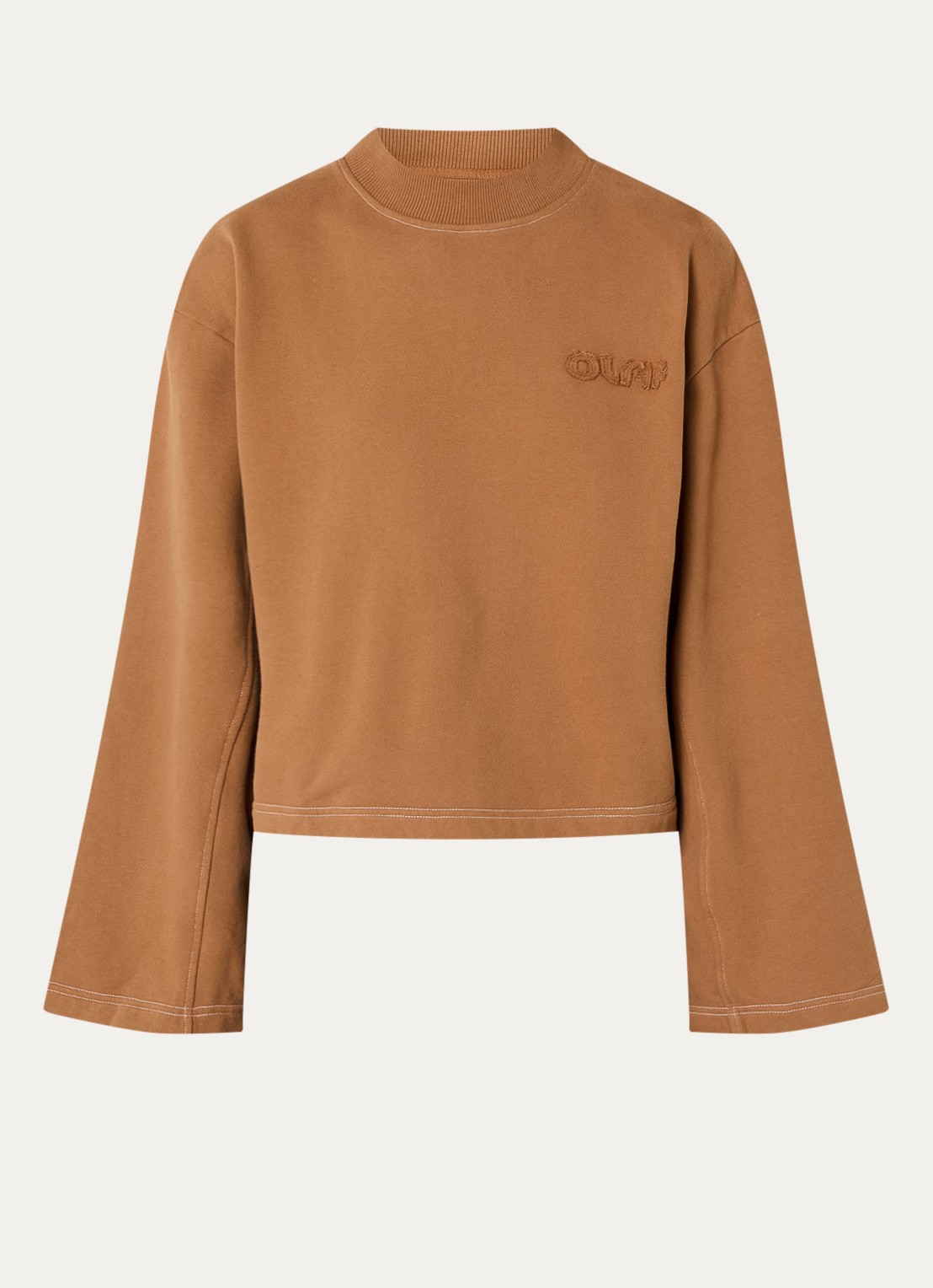 OLAF Sweater met logo - voorkant bruin