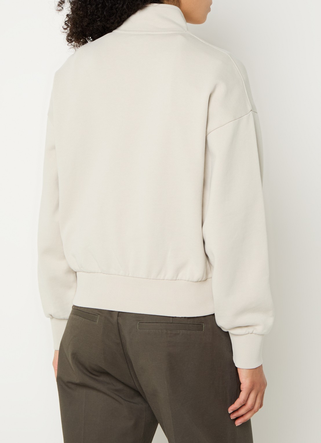 OLAF Sweater met logoborduring - achterkant 3 beige
