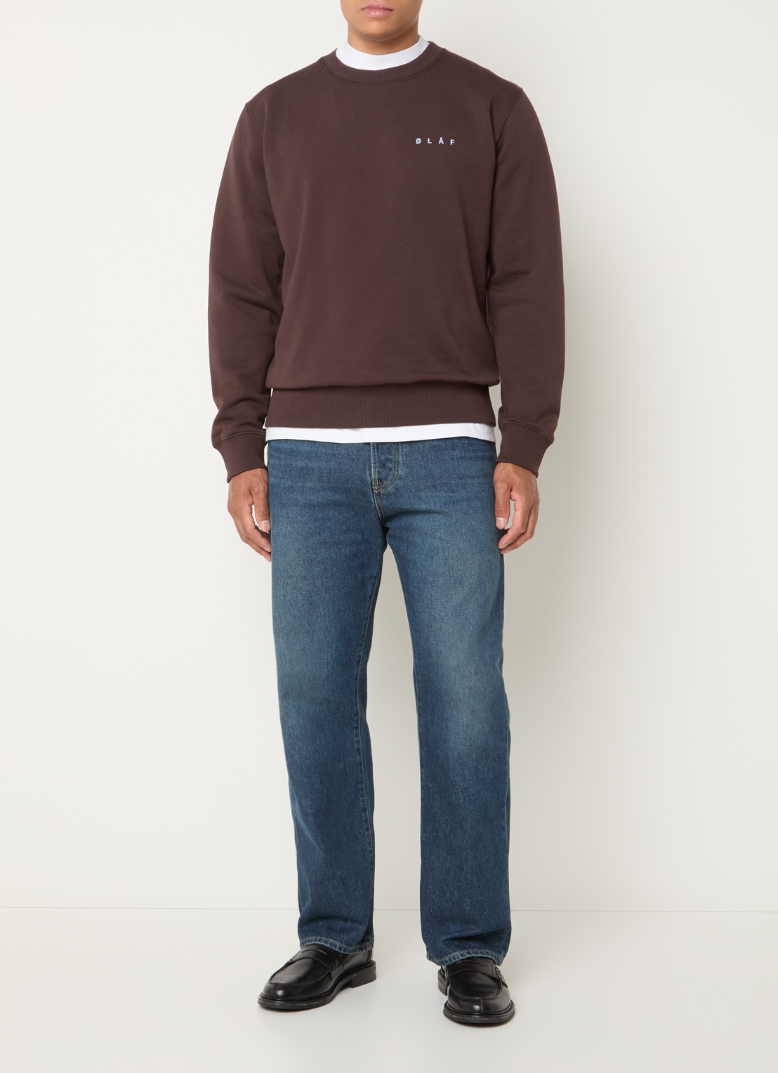 OLAF Sweater met logoprint - voorkant 3 bruin