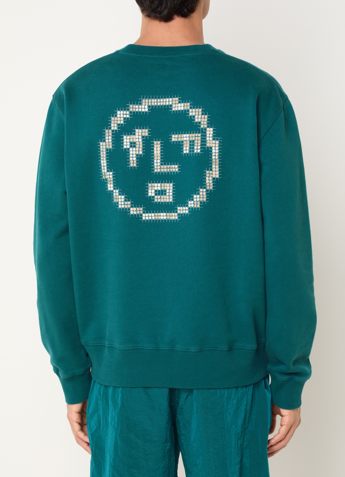 OLAF Sweater met print - detail zeegroen