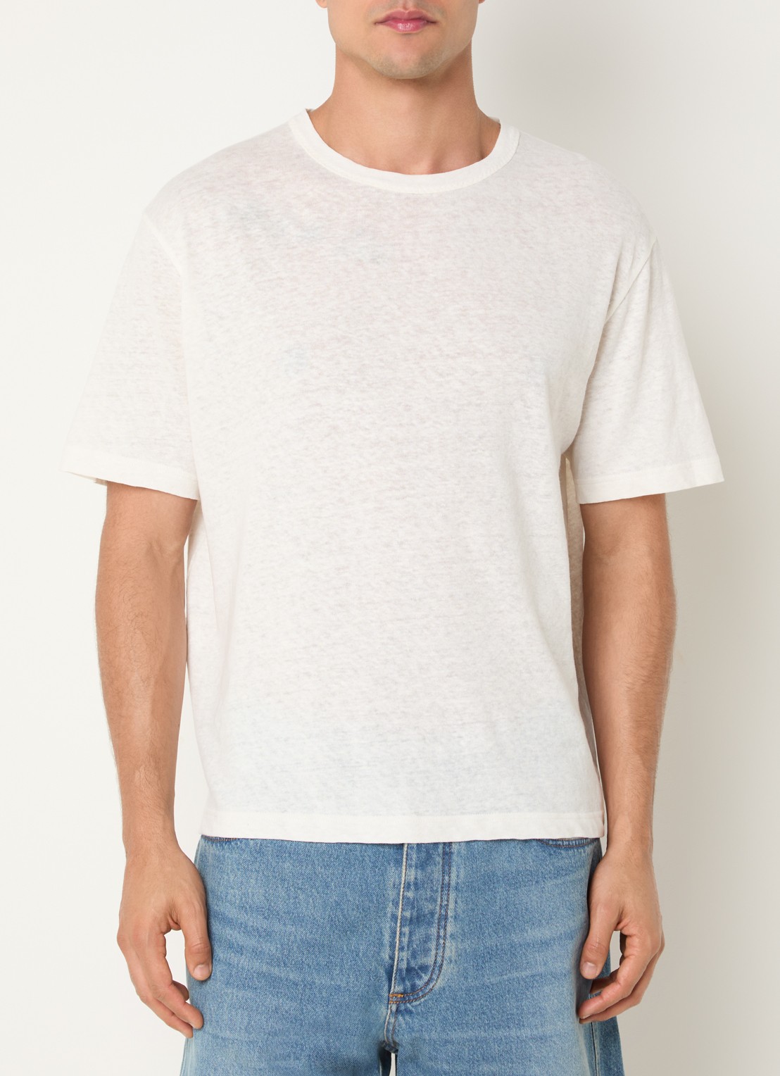OLAF T-shirt in linnenblend - achterkant 4 gebroken wit