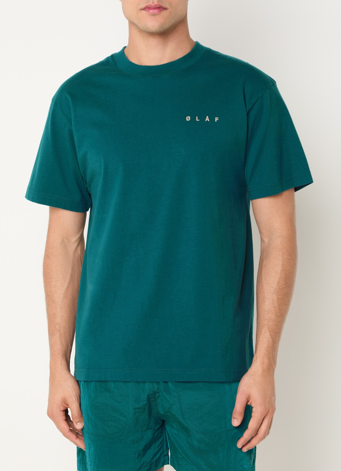 OLAF T-shirt met front- en backprint - achterkant 4 zeegroen