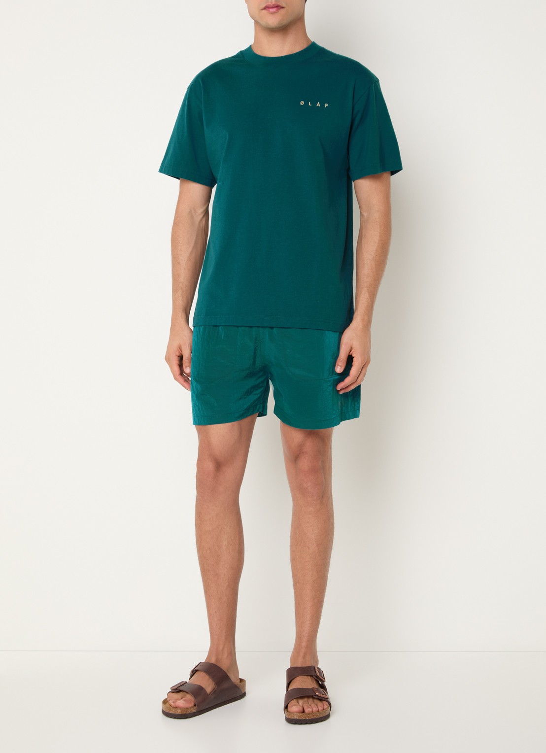 OLAF T-shirt met front- en backprint - voorkant 3 zeegroen