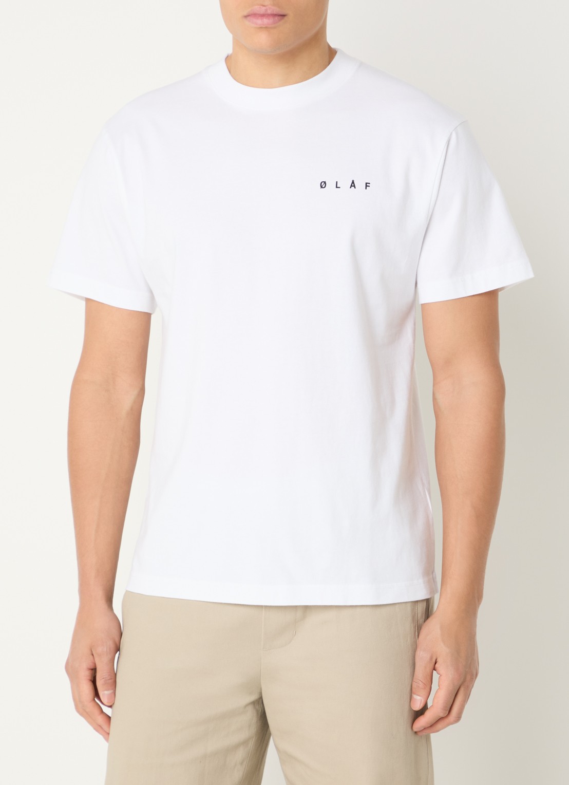 OLAF T-shirt met logo- en backprint - achterkant 4 wit