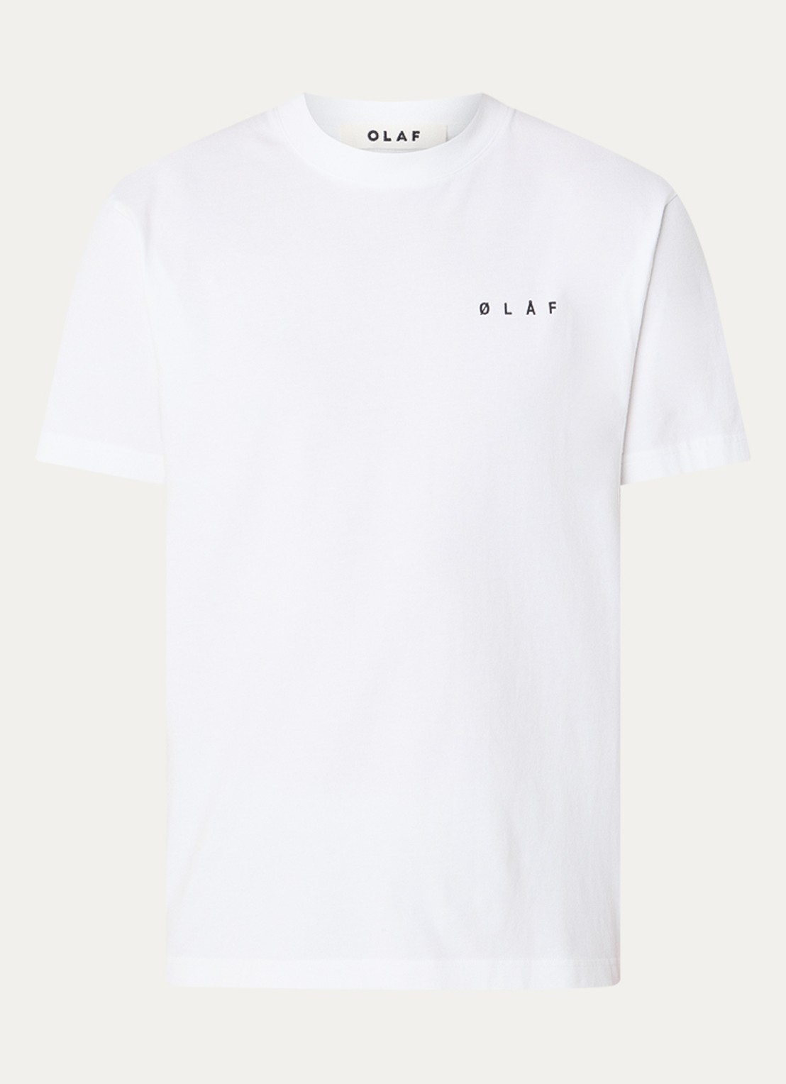 OLAF T-shirt met logo- en backprint - voorkant wit