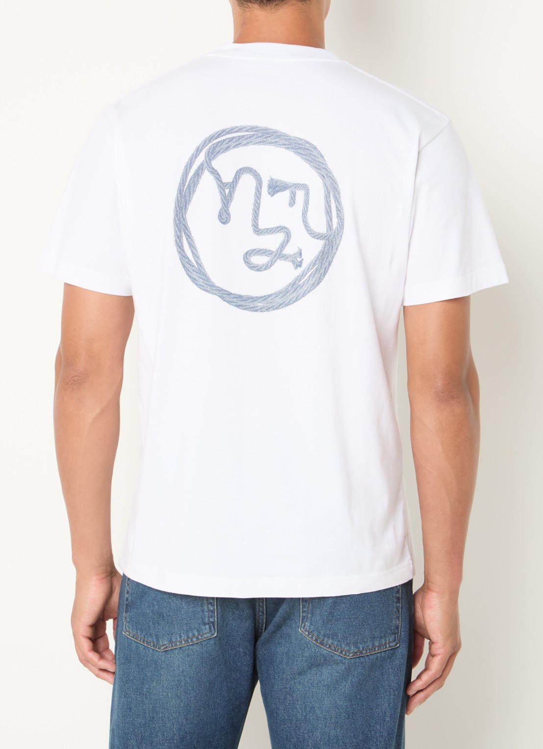 OLAF T-shirt met logo- en backprint - detail 4 wit