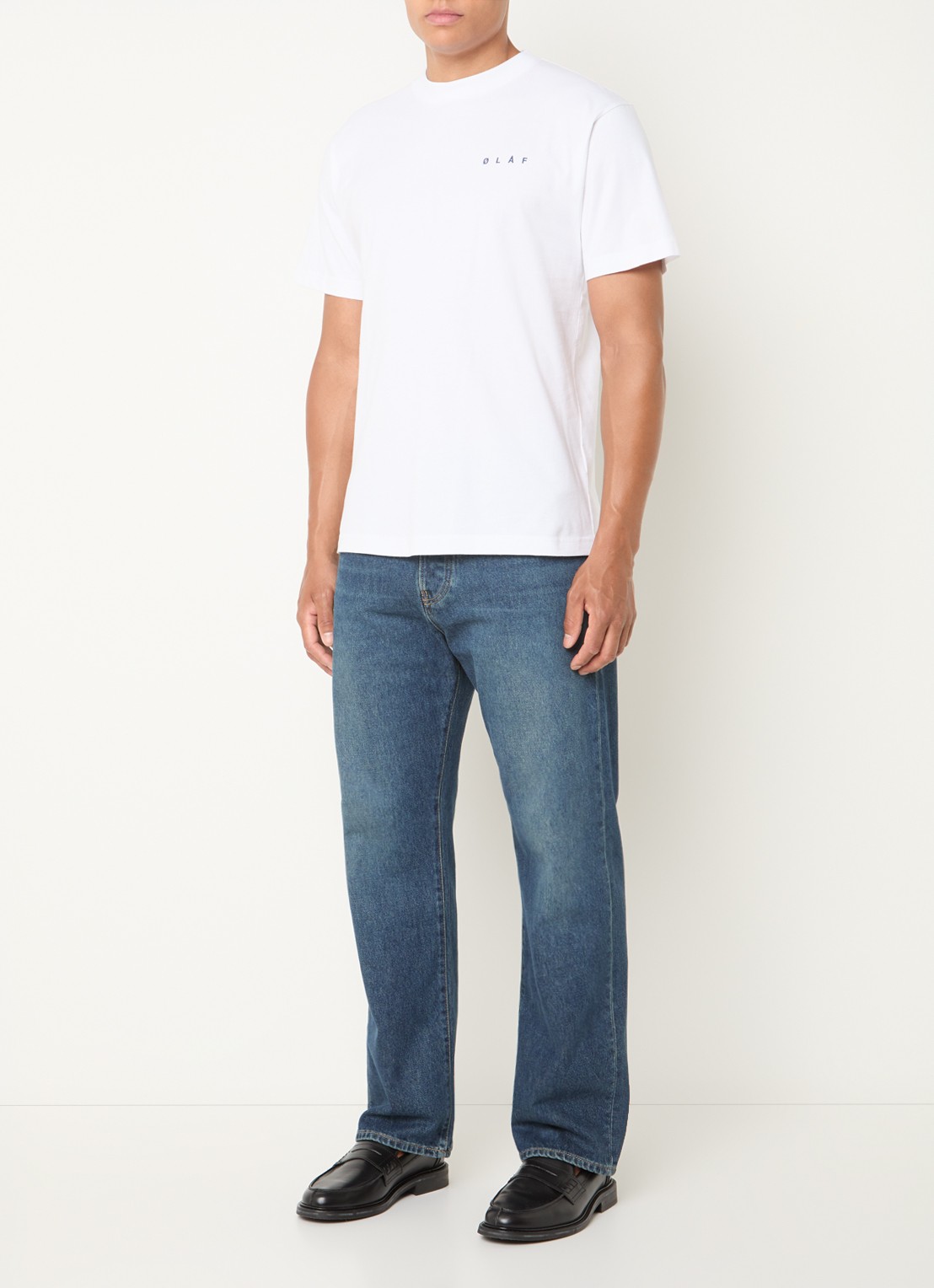 OLAF T-shirt met logo- en backprint - voorkant 3 wit