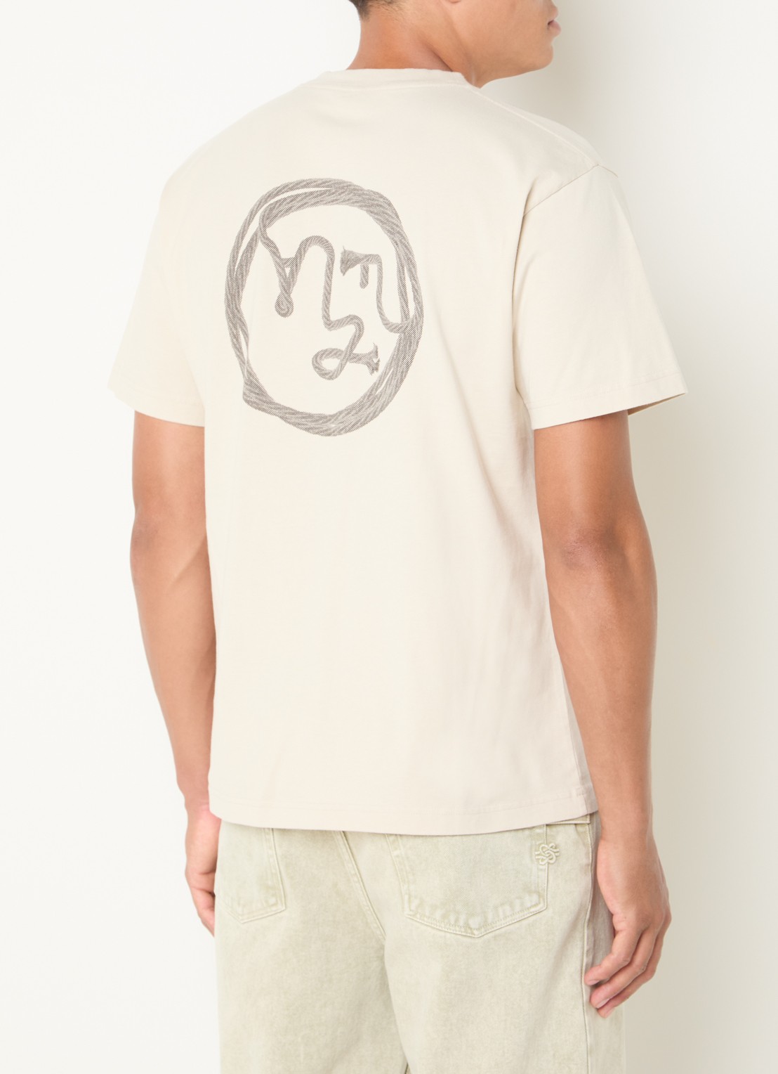 OLAF T-shirt met logo- en backprint - detail 4 creme
