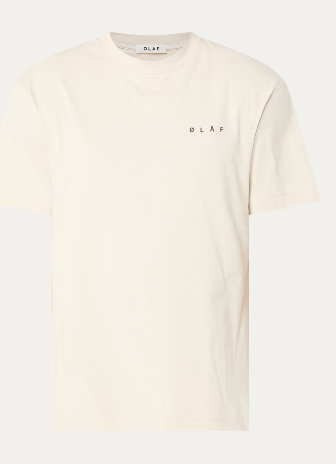 OLAF T-shirt met logo- en backprint - voorkant creme