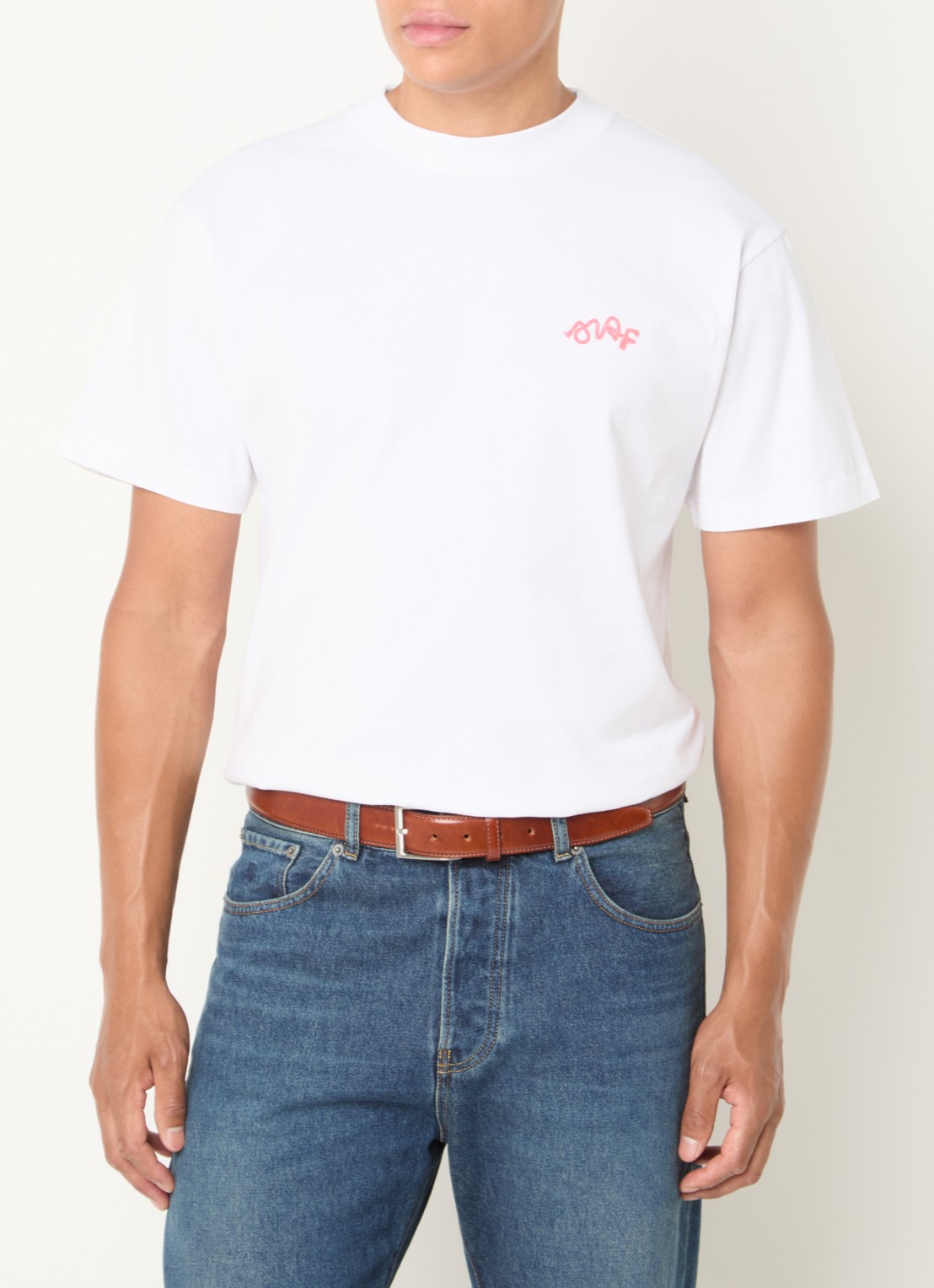 OLAF T-shirt met logo- en backprint - achterkant 2 wit