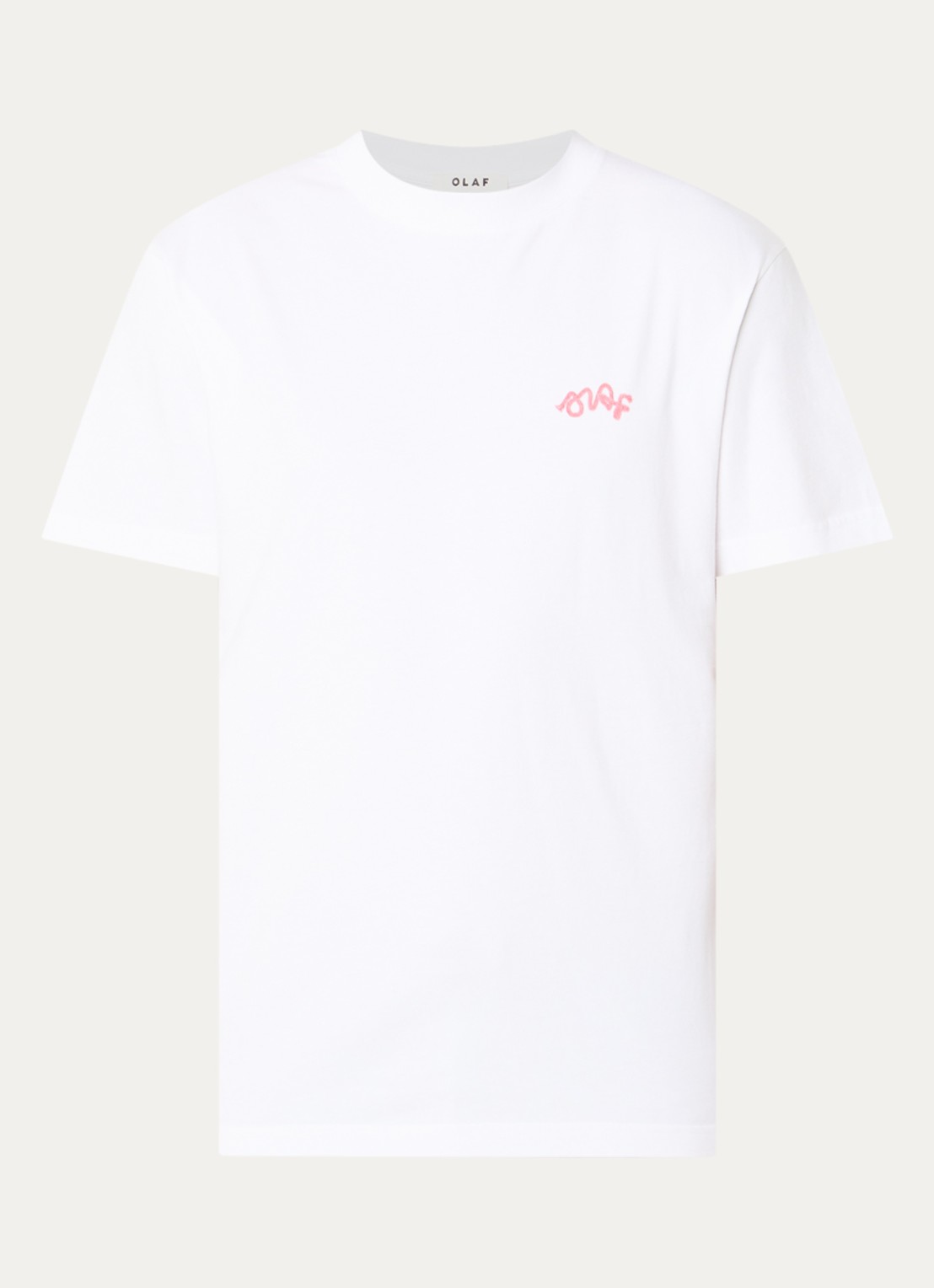 OLAF T-shirt met logo- en backprint - voorkant 3 wit
