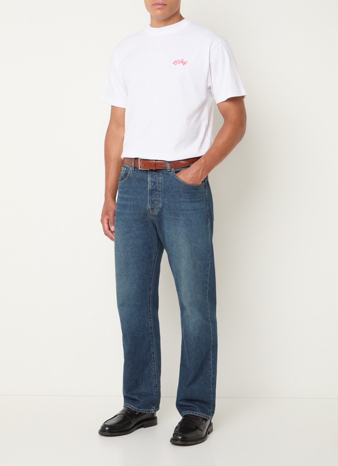 OLAF T-shirt met logo- en backprint - voorkant 4 wit