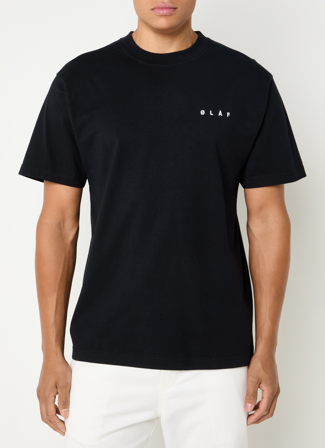 OLAF T-shirt met logo- en backprint - achterkant zwart