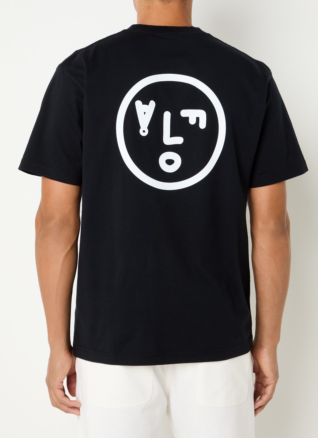 OLAF T-shirt met logo- en backprint - detail 4 zwart