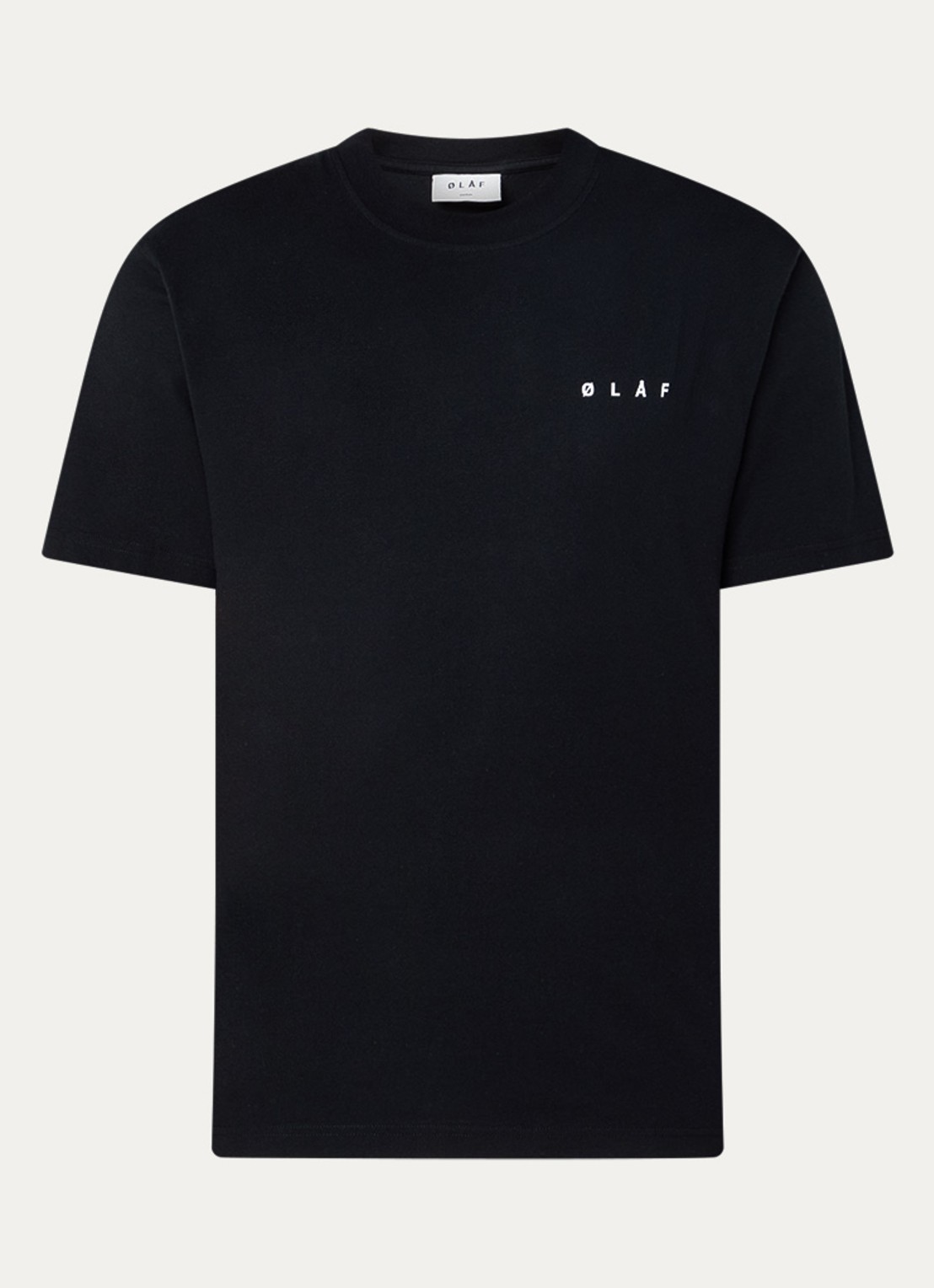 OLAF T-shirt met logo- en backprint - voorkant 2 zwart