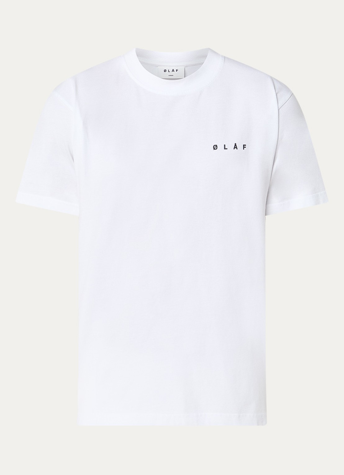 OLAF T-shirt met logo- en backprint - voorkant 3 gebroken wit
