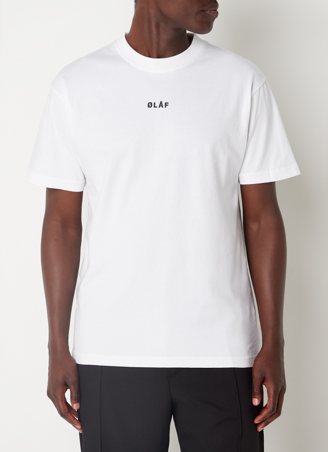 OLAF T-shirt met logo - detail wit