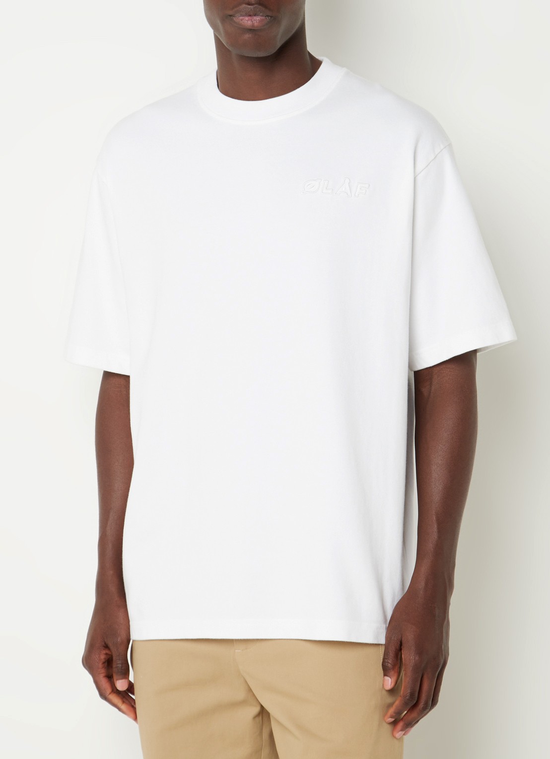 OLAF T-shirt met logoborduring - detail 2 wit