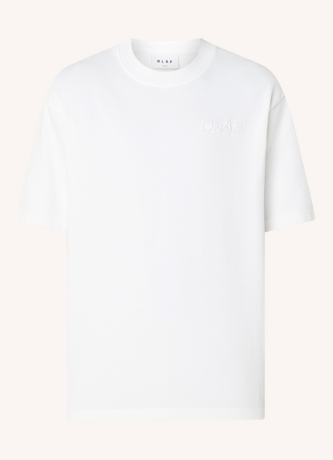 OLAF T-shirt met logoborduring - voorkant 3 wit