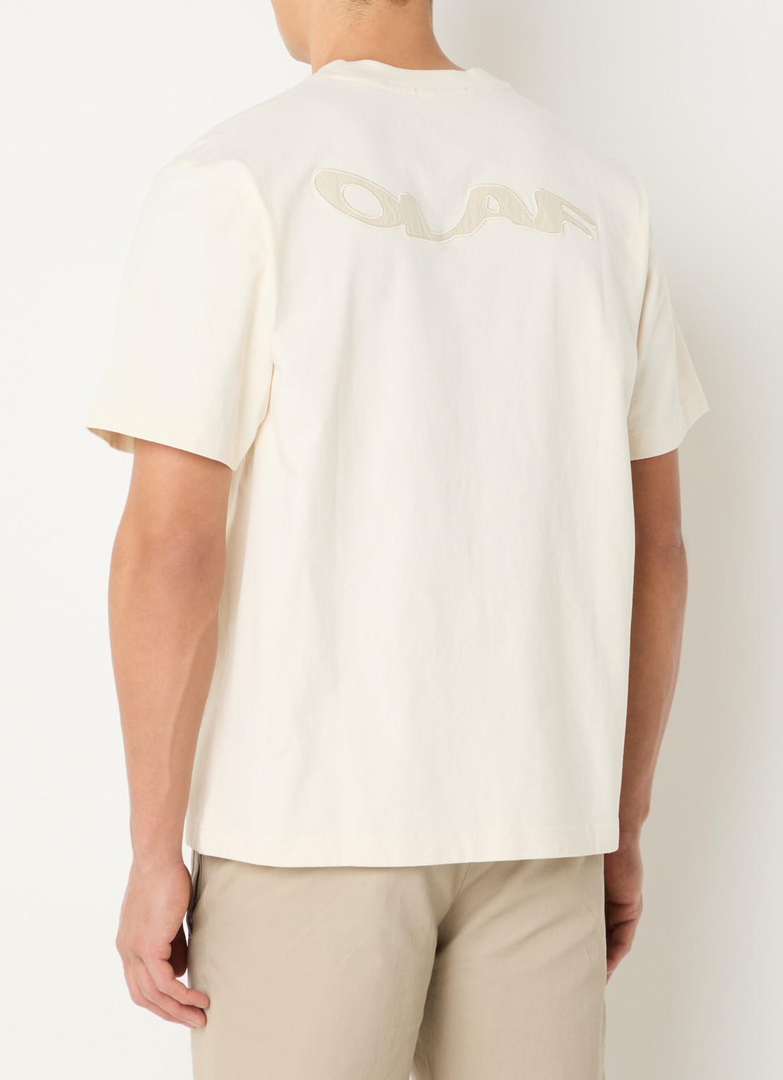 OLAF T-shirt met logoborduring - detail 3 creme