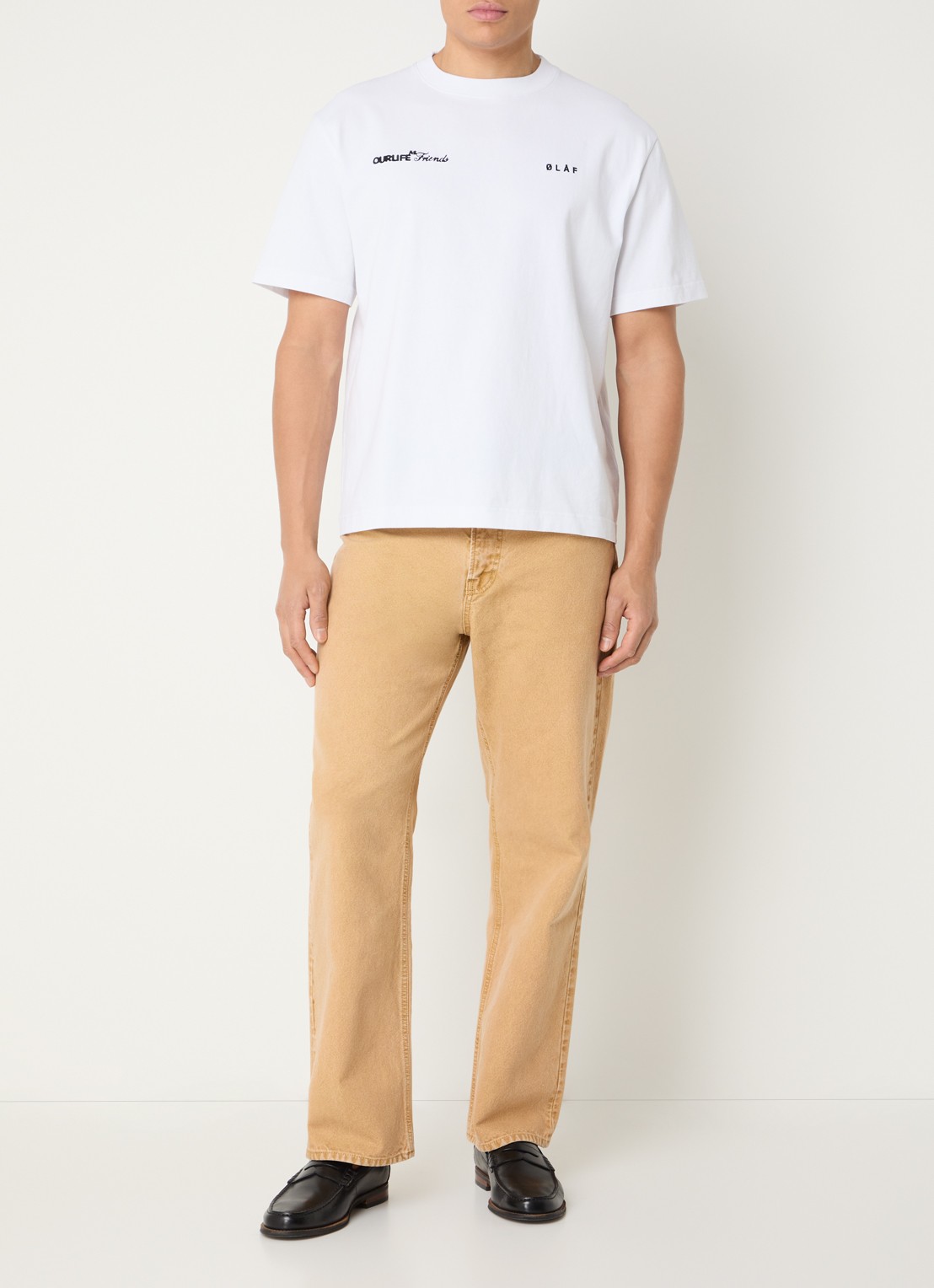 OLAF T-shirt met logoborduring - voorkant 2 wit