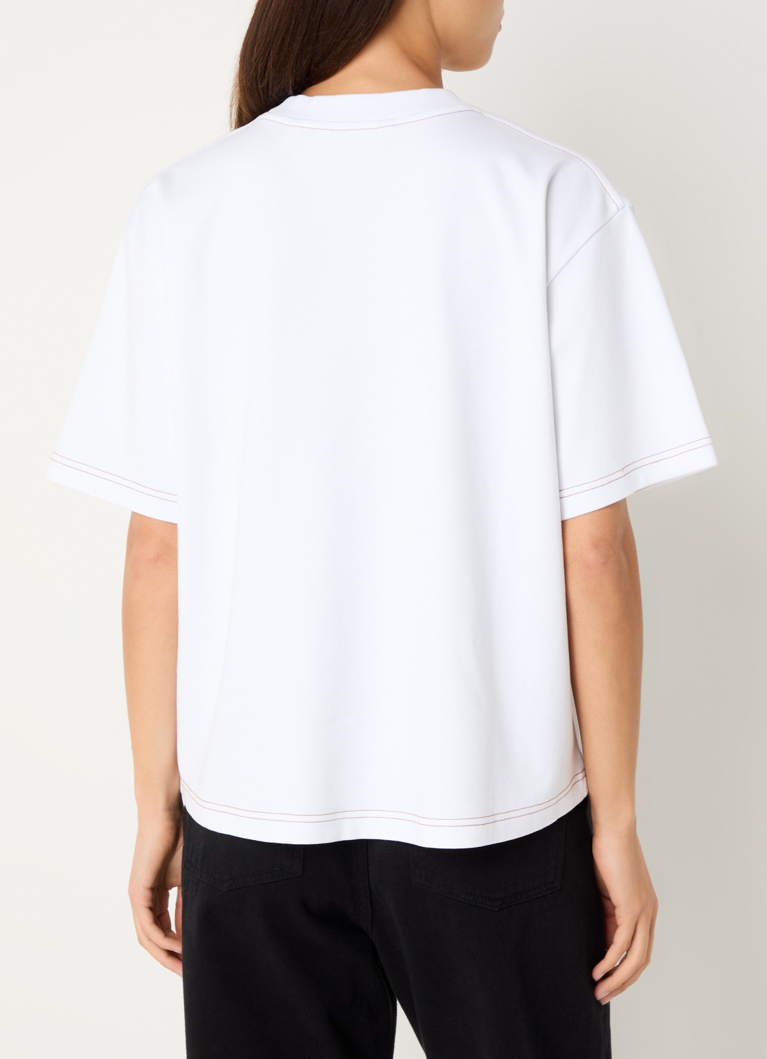OLAF T-shirt met logoborduring - achterkant 4 wit
