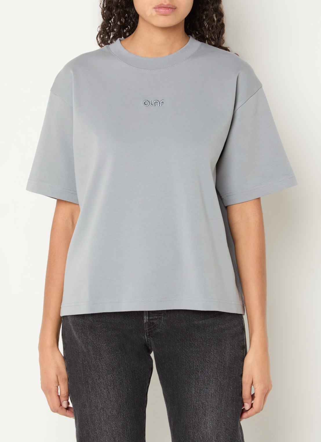 OLAF T-shirt met logoborduring - detail 4 grijs