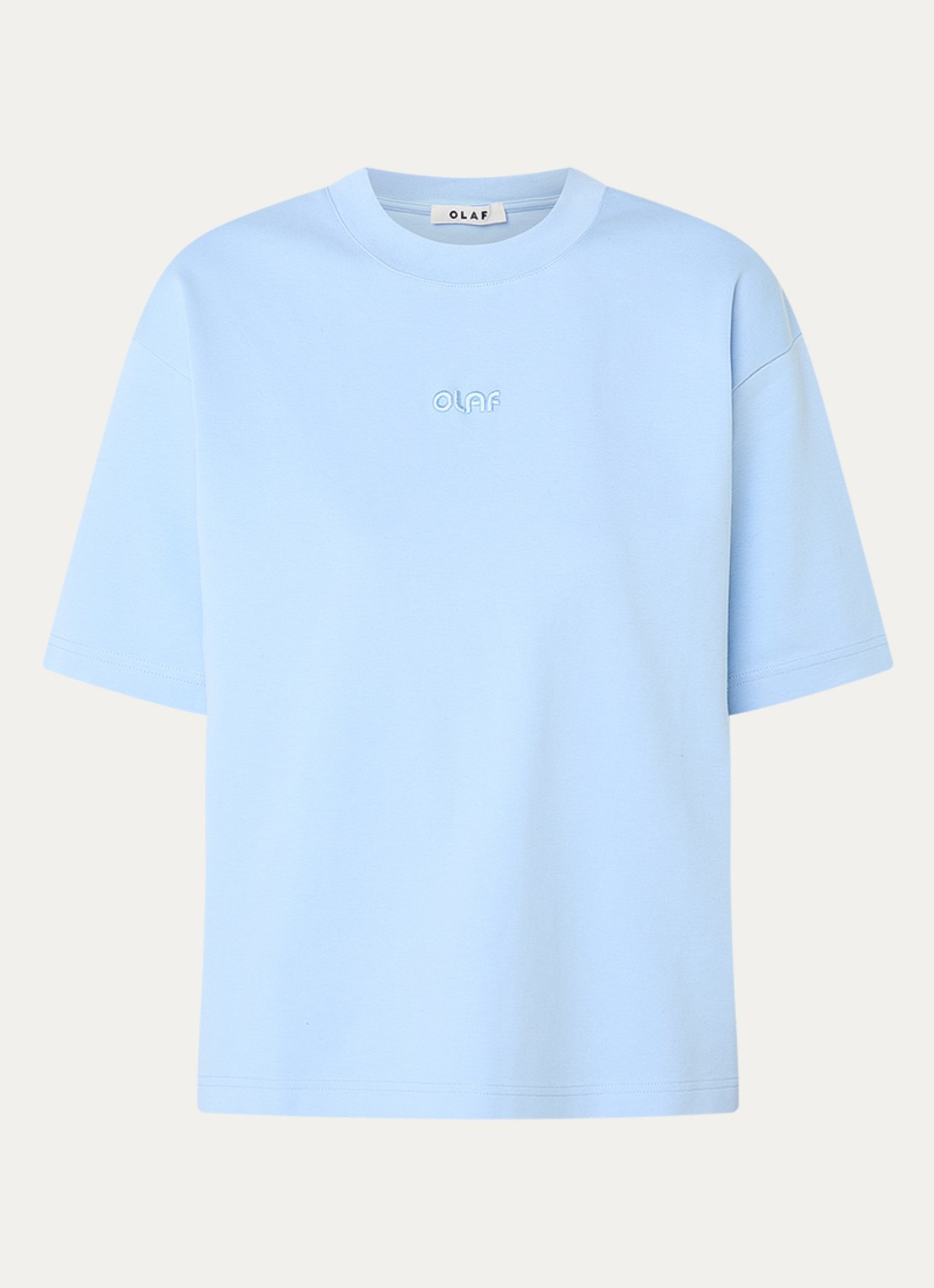 OLAF T-shirt met logoborduring - voorkant 3 lichtblauw