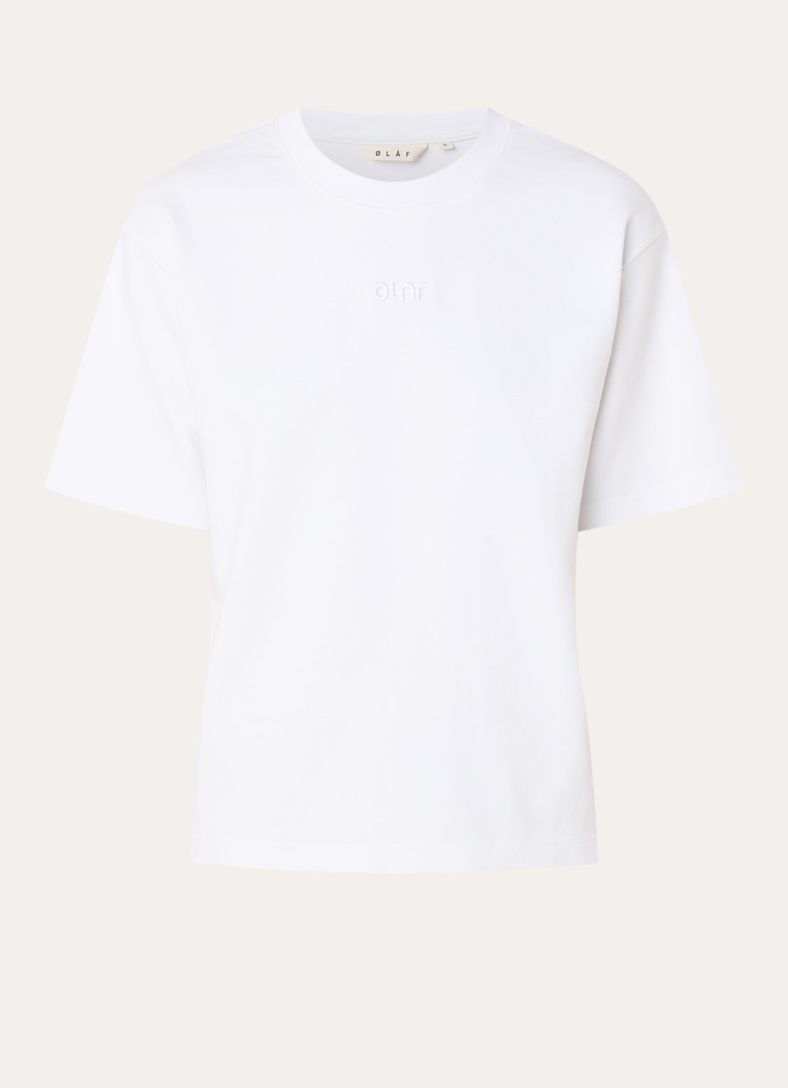 OLAF T-shirt met logoborduring - voorkant wit