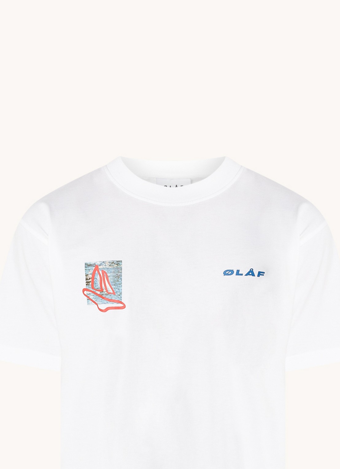 OLAF T-shirt met logoprint - voorkant 3 wit