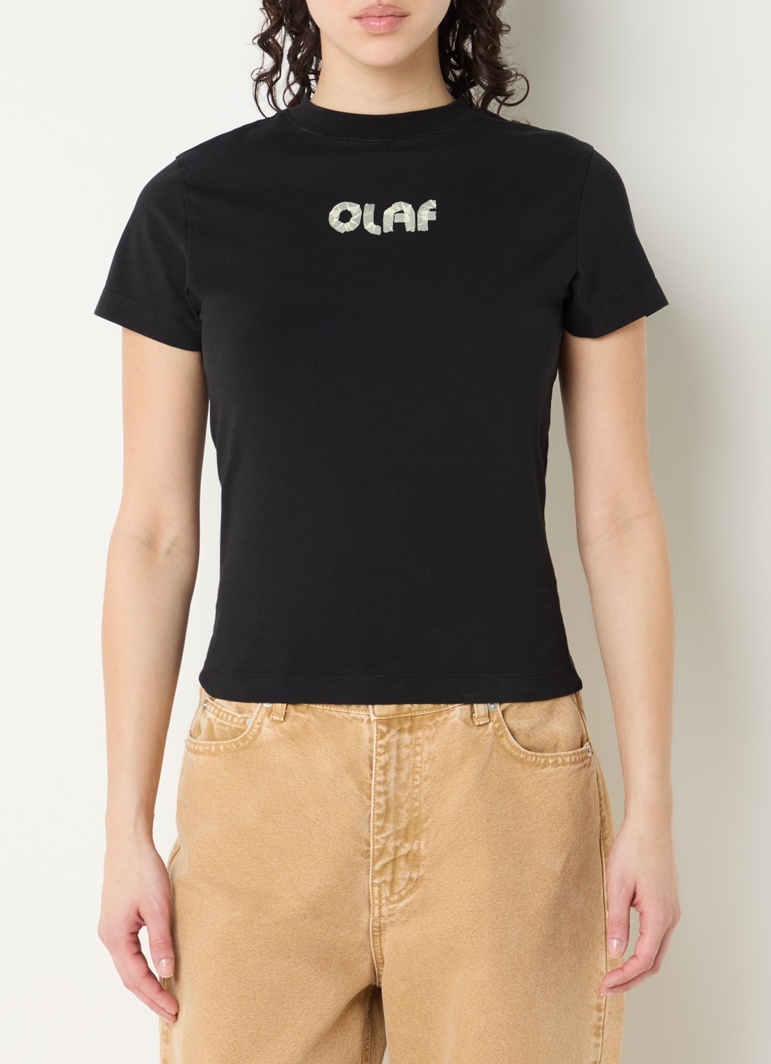 OLAF T-shirt met logoprint - detail 3 zwart