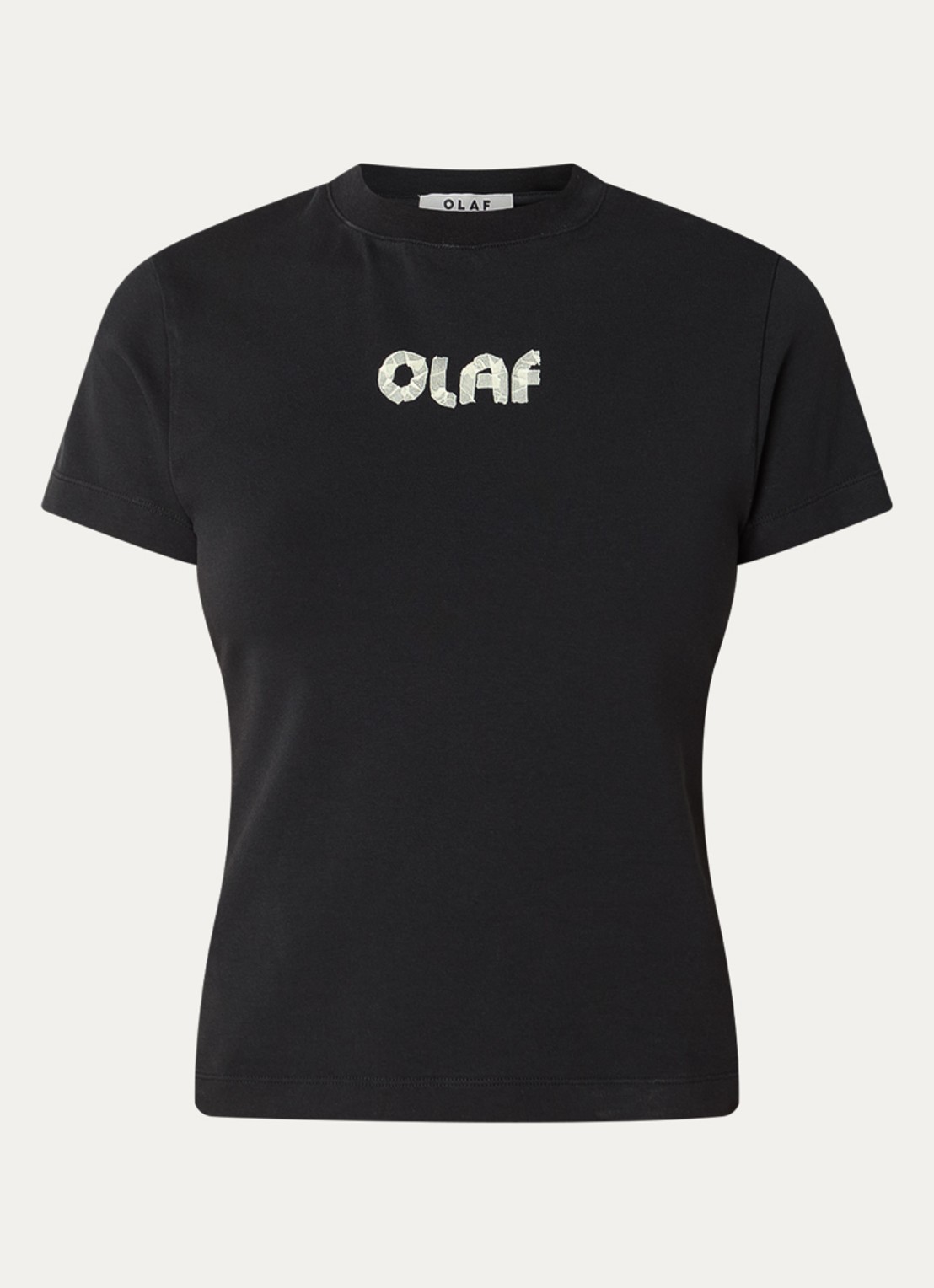 OLAF T-shirt met logoprint - voorkant zwart