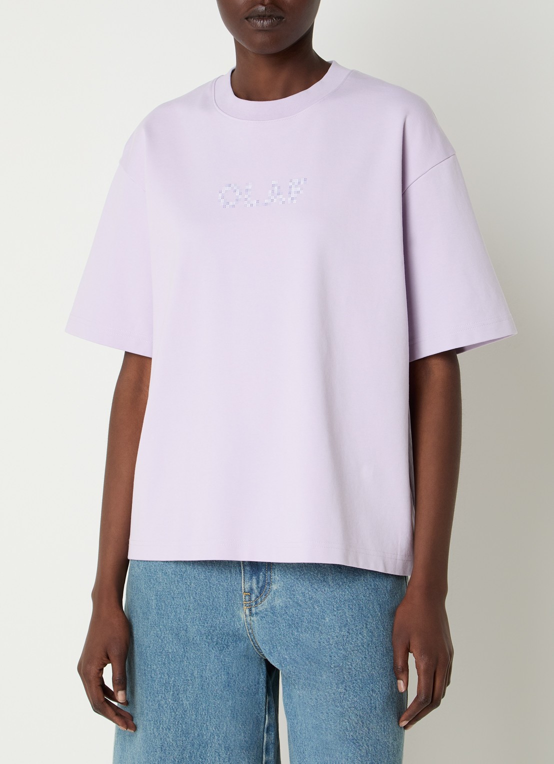 OLAF T-shirt met logoprint - detail 4 lila