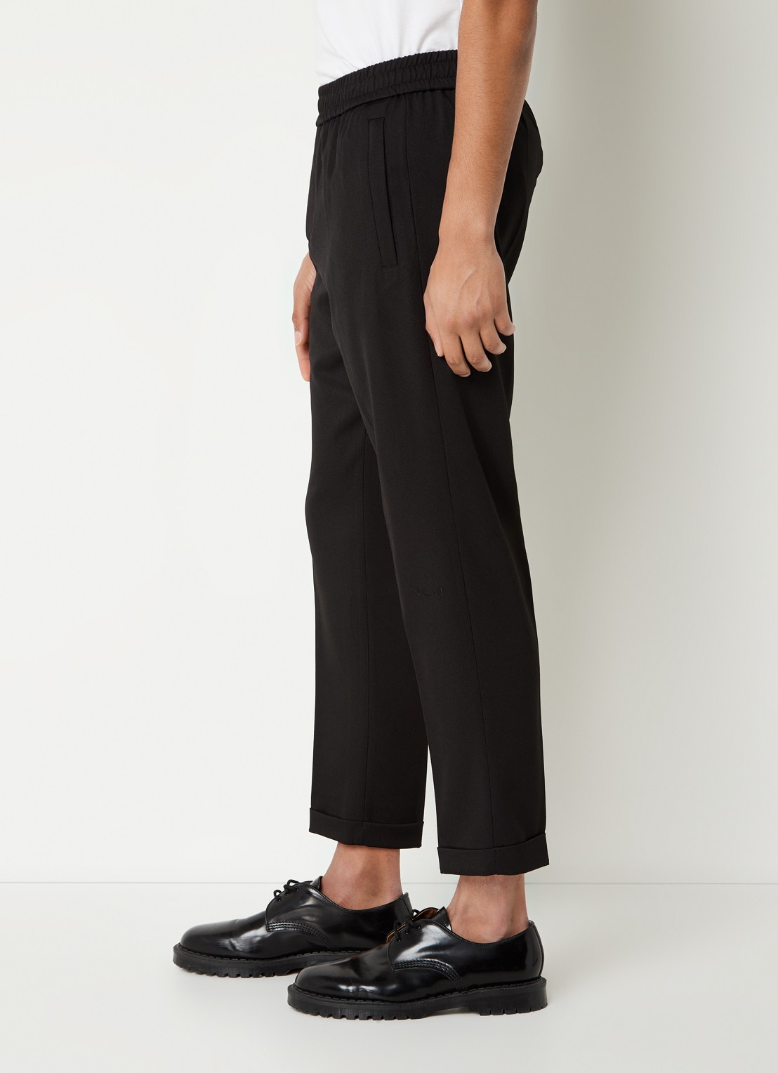 OLAF Tapered fit pantalon met trekkoord - detail 2 zwart