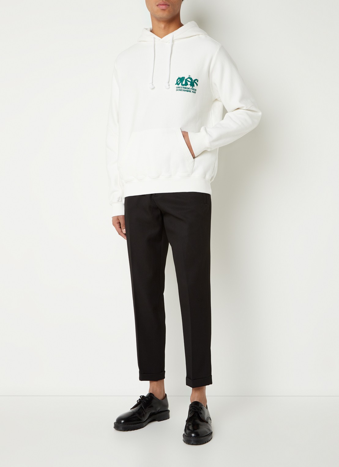 OLAF Tapered fit pantalon met trekkoord - voorkant 5 zwart