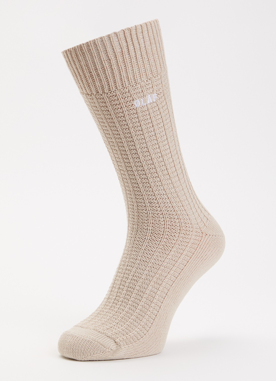OLAF Waffle sokken in katoenblend  - detail 3 beige