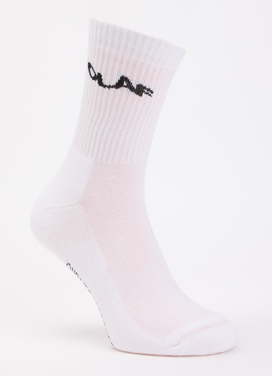 OLAF Wavy Drift sportsokken met logo - voorkant wit
