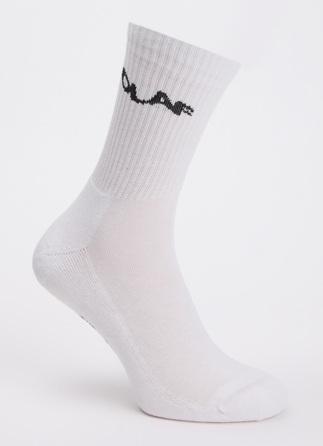 OLAF Wavy Drift sportsokken met logo - voorkant 2 wit