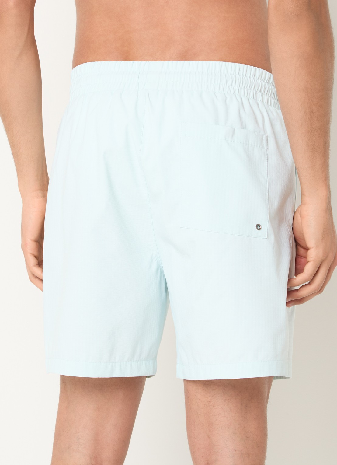 OLAF Zwemshort met streepprint en steekzakken - achterkant 2 mint