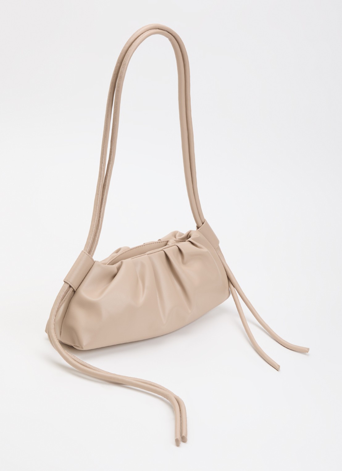 Ölend Dumpling crossbodytas met logo en verstelbare schouderriem  - achterkant beige
